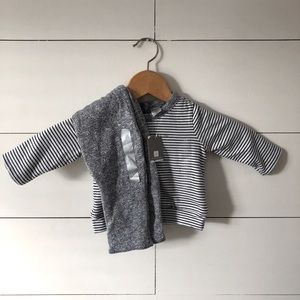 NWT Gap Reversible Marled Navy Stripe Set 3-6 mo
